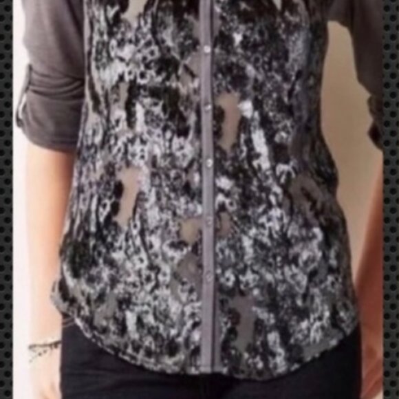 TINY by Anthropologie Velvet Silk Burnout w/Sequin - Picture 2 of 9